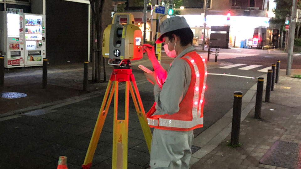 ベース点群測量風景の写真