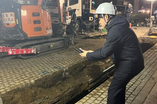簡易に取り扱い可能な機材による点群データ取得（夜間）の画像